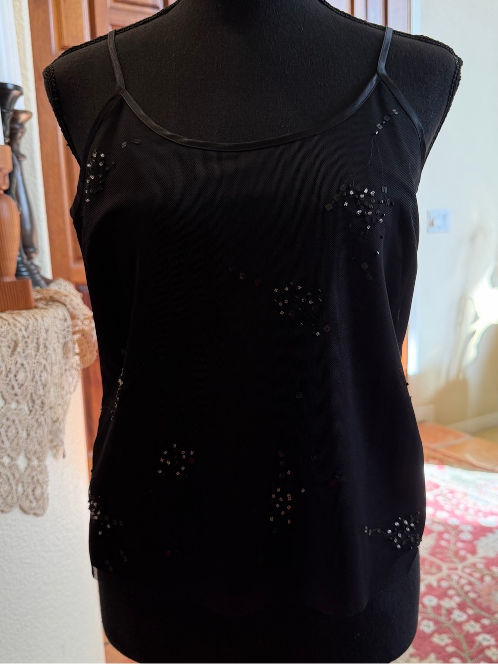Caslon Black Beaded Satin-Trim Cami